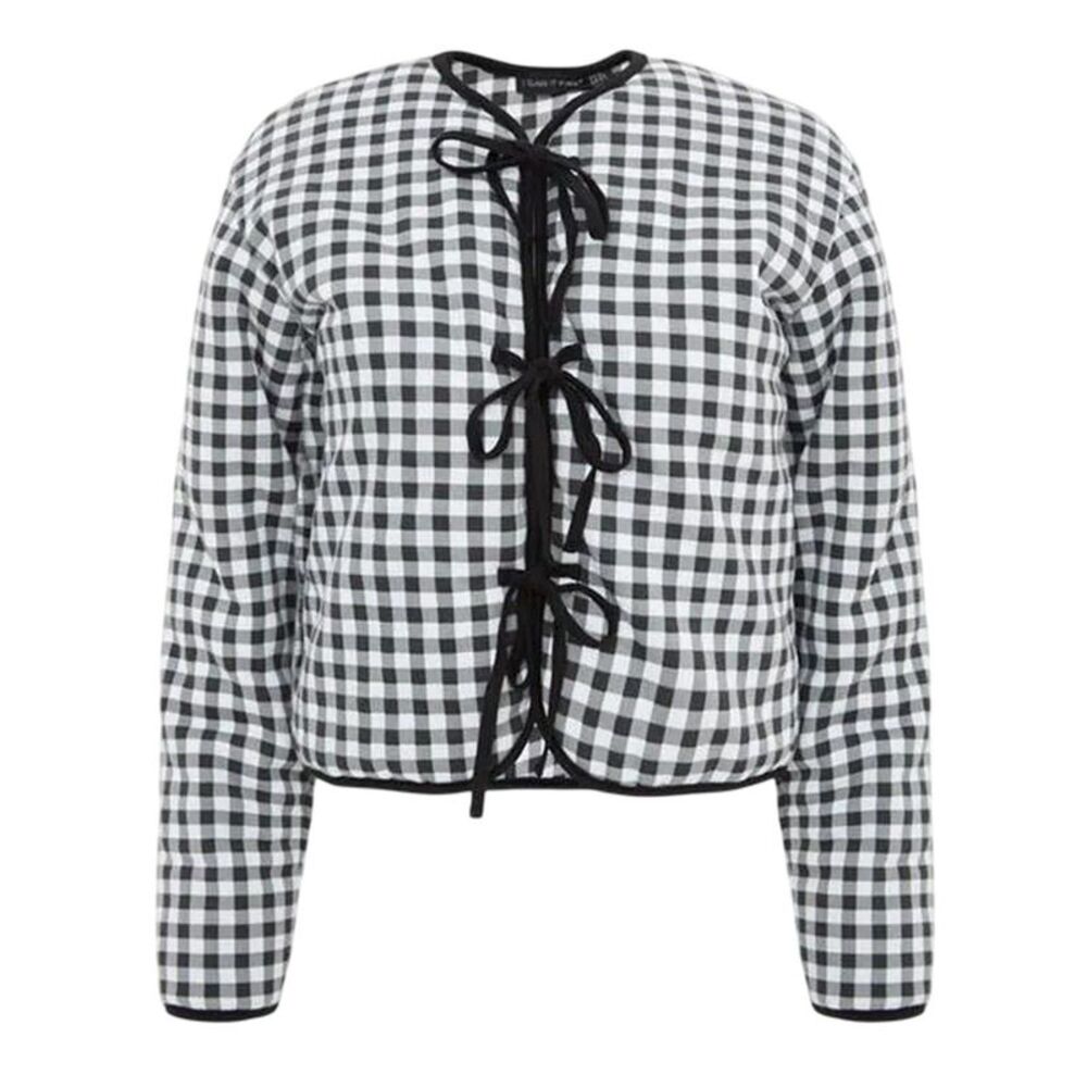 I Saw It First Womens/Ladies Gingham Jacket / Monochrome